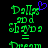 Green pixelated text 'Dolly and Shonda = Dream' on black background with a blue heart symbol above the first word in one frame.