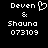 Pixelated text displays 'Deven & Shauna 073109' with a heart symbol replacing the ampersand in one version, all on black background.