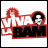 Pixelated static icon featuring red and black text with a small grayscale face inside a circular frame, set against white background.