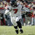 Animated sequence showing two football players in action and the Atlanta Falcons logo with text.