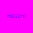 Four quadrants display 'MEGZ=D' text in purple on pink, blue, cyan, and light purple backgrounds with no visible animation changes.