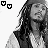 six grayscale pixelated images showing a person with long dreadlocks, wearing a dark vest over a light shirt and multiple necklaces, each with different small red or black heart icons in the top-left corner