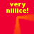Red background with four yellow "very niiiiice!" text blocks surrounding an orange square outline that shifts position across frames.