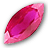 Pixelated gemstone with gradient pink and red hues, oval shape, smooth surface, white background.
