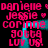 Pixelated pink text on black background with cyan light effects, repeating names and phrases in a pattern