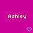 Two identical pixelated yellow text 'Ashley' labels on a solid magenta background with two pink pixelated heart symbols below.