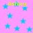 Pixelated blue stars scattered on a pink background with the name 'Ashley' in yellow text appearing multiple times.