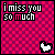 A 4-frame animated contact sheet showing a pixelated pink checkered background with white text and heart symbols, where the heart's position shifts across frames.
