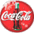 A 50x50 pixel animated buddy icon featuring a red circular Coca-Cola bottle with white script logo on the left and green text "Original Icons .com" on a dark green background to the right, displayed as a contact sheet of two frames.