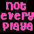 Pixel art contact sheet showing a cartoon woman in pink dress with text "not every playa is a guy..." across multiple frames displaying different body parts and poses.