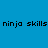 Four quadrants display 'ninja skills' text on blue, green, and cyan backgrounds with no visible animation changes.