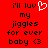 Red background with black pixelated text reading 'i'll luv my jiggles for ever baby <3' and a white pixelated heart symbol above 'luv' in the left view.