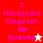 Pixelated text reads 'I Mackenzie Kingston Am Awsome' with a white star on red background and red star on white background.