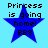 Blue star-shaped icon with black text reading "Princess is going home! BBS" on light blue background.