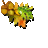 Animated autumn-themed buddy icon featuring acorns and leaves transitioning between frames with leaf detachment.