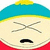 Pixelated cartoon character with X eyes and downturned mouth, wearing blue-yellow-red striped hat on black background with white text blocks.