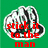 Green background with a pixelated white and black cloud-like shape containing red text that changes across frames.