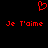 Red pixelated heart symbol above two identical red text phrases on black background.