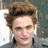 six distinct images featuring a young man with brown hair, including a heart symbol and text reading "I ❤️ Edward Cullen" on lined paper