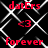 Red text and white pattern on black background with repeated 'datErs' and 'forever' text elements