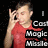 Pixelated image of a person in red shirt making hand gesture with text 'Cool Magic Mable' on black background, showing color shift from gray to red text