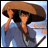 Pixelated anime-style character with brown hat and blue clothing on left, black background with white text "Anime IM" and stylized "AIM" logo on right in contact sheet layout.