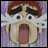 A 48x48 pixel buddy icon featuring a cartoon character with red hair and wide eyes on the left, paired with "Anime IM" text in white pixelated font on black background to the right.