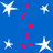 Blue background with white star shapes and red text reading "I AM WHO I AM" arranged in vertical