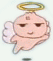 Animated angel icon with golden halo, white wings, and pink body showing two distinct poses.