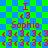 A static pixel art image with a green and blue checkered background displaying repeated red text elements including 'I', '<3', and 'Sophio' in multiple