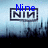 Four- shows blue text above a black-and-white 'NIM' logo on a blue-gray background with dark vertical lines
