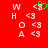 Red background with white pixelated text and green pixelated symbols arranged in a pattern