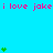 Pixelated cyan background with repeated pink text and green heart clusters in a pattern