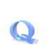 Blue 3D letter Q with varying rotations and shadows across multiple views on white background.