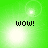 Green background with four each containing 'wow!' text and varying white light effects