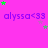 A static image with a bright pink background featuring repeated purple text 'alyssa<33' and scattered green and gray stars.