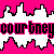 Pixelated graphic with repeating text and cityscape silhouettes in pink, black, and white colors.