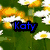 Six- of pixelated images with overlaid text reading 'Katy and Eleanor are best friends!' showing various backgrounds including flowers, hands forming a heart, and people