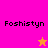 Four display 'Foshistyn' text with a star symbol changing color between orange and pink on an alternating background