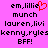 Pixelated text on a bright pink background with one instance of red heart symbol replacing the 'o' in 'lillie'.