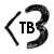 Black and white pixelated icon with 'TB' text centered between two curved brackets on a plain background.