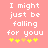 Pink background with white pixelated text reading "I might just be falling for you" and five yellow star icons below the text.