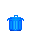 Pixel art animation of a character's head emerging from and receding into a blue trash can against gray background.