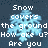 Pixelated blue snowflake icon with white text on dark background, displaying seasonal greetings and winter-themed phrases.
