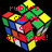 Pixelated Rubik's Cube with red text overlays on a black background, showing two states of the cube.