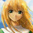 Pixelated static image of a cartoon character with long orange hair and blue eyes against a light background.