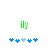 Green 'ily' text above blue and light-blue puzzle pieces on white background, with animation changing piece colors.
