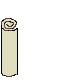 Animated sequence showing a scroll unrolling and writing process with a pen, transitioning from rolled to flat states with visible ink strokes.