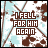 Pixelated icon with text "I FELL FOR HIM AGAIN" over a light blue and brown floral background, animated to cycle through color variations of the text.