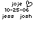 Pixelated text and symbols arranged in two on a white background, with one containing a heart symbol